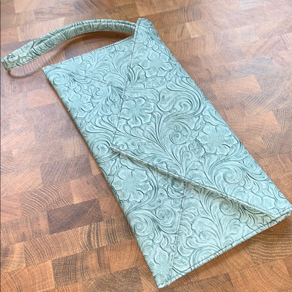 Anthropologie embossed Envelope clutch